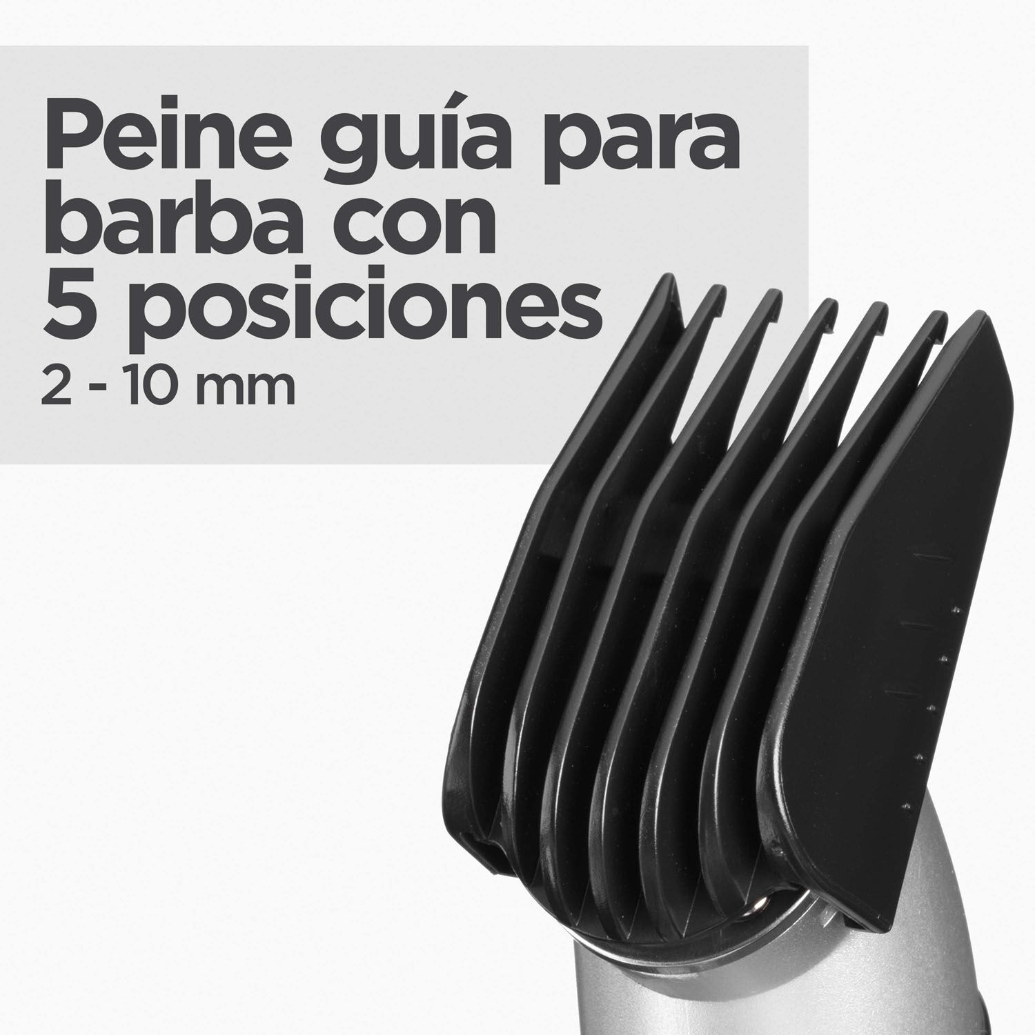 Peine gu&iacute;a con 5 posiciones. 2 - 10 mm